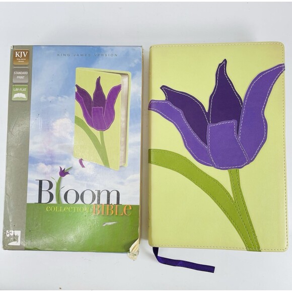 KJV BLOOM COLLECTION BIBLE Zondervan Soft Faux Leather Red Letter Lay Flat Tulip - Picture 1 of 16